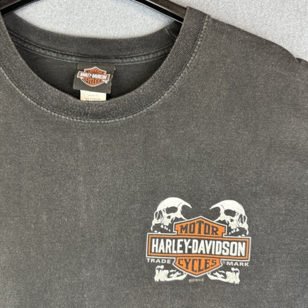 Harley Davidson Skull T-Shirt Black Short sleeve Men's 2XL Six Bends Ft. Myers
